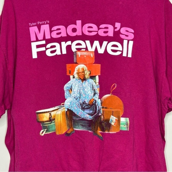 Madea’s Farewell Tour Unisex Short Sleeve Graphic Tee Shirt Burgundy Size 2XL - Picture 3 of 4